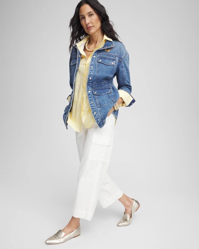 Cargo Straight Leg Cropped Pants - image 2